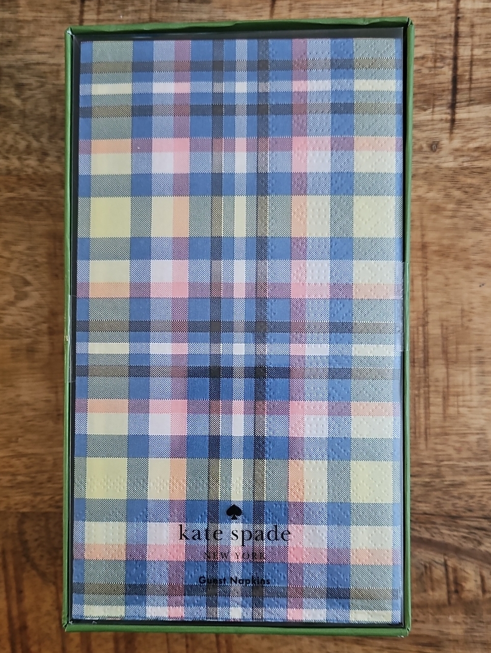NIB Kate Spade New York Garden Plaid Guest Paper Napkins Set of 40
